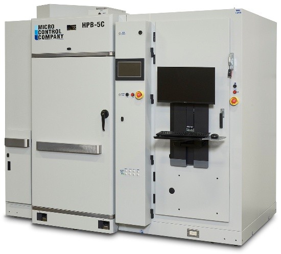 Micro Control Company HPB-5C industrial test chamber with an integrated computer workstation.